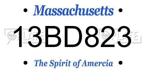 13BD823 Massachusetts License Plate