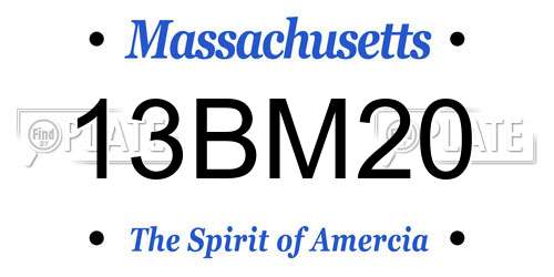 13BM20 Massachusetts License Plate