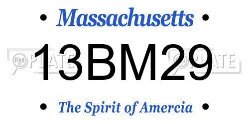 13BM29 Massachusetts License Plate