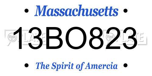 13BO823 Massachusetts License Plate