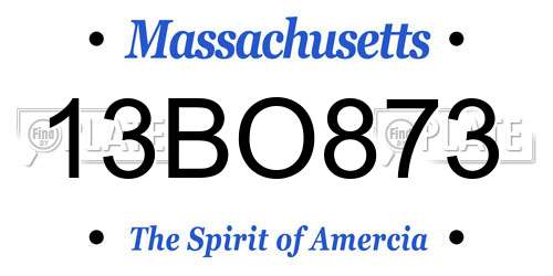 13BO873 Massachusetts License Plate