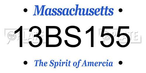 13BS155 Massachusetts License Plate