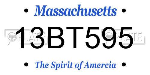 13BT595 Massachusetts License Plate