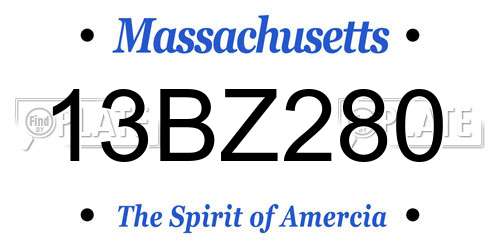 13BZ280 Massachusetts License Plate
