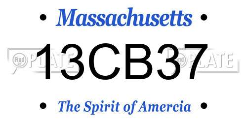 13CB37 Massachusetts License Plate