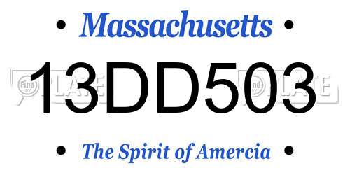13DD503 Massachusetts License Plate