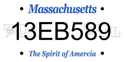13EB589 Massachusetts License Plate