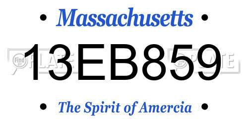 13EB859 Massachusetts License Plate