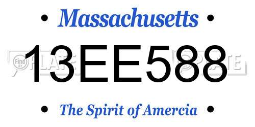 13EE588 Massachusetts License Plate