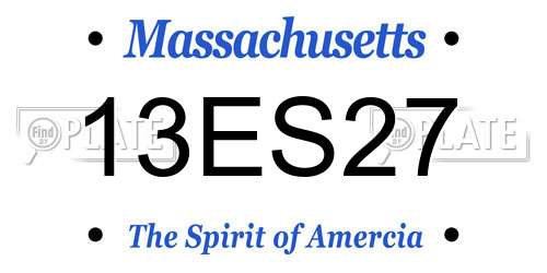 13ES27 Massachusetts License Plate