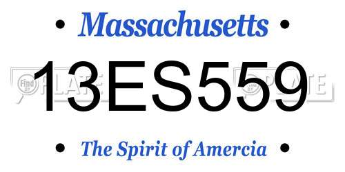 13ES559 Massachusetts License Plate