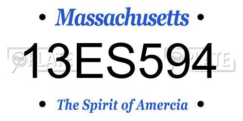 13ES594 Massachusetts License Plate