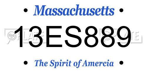 13ES889 Massachusetts License Plate