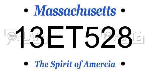 13ET528 Massachusetts License Plate