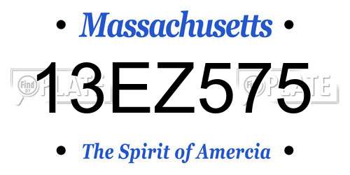13EZ575 Massachusetts License Plate