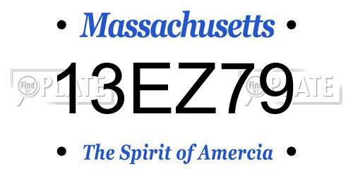 13EZ79 Massachusetts License Plate