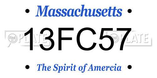 13FC57 Massachusetts License Plate