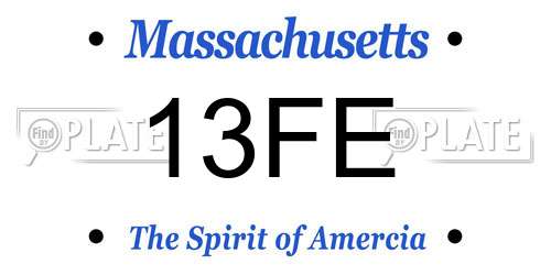 13FE Massachusetts License Plate