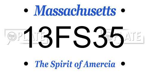 13FS35 Massachusetts License Plate