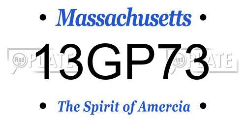 13GP73 Massachusetts License Plate