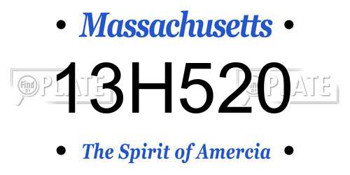 13H520 Massachusetts License Plate