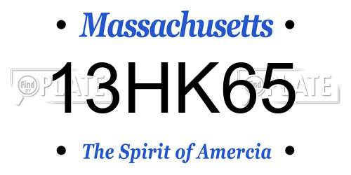13HK65 Massachusetts License Plate