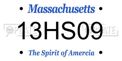 13HS09 Massachusetts License Plate