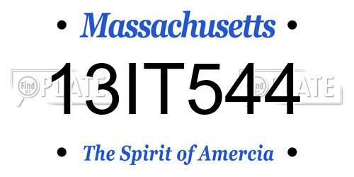 13IT544 Massachusetts License Plate