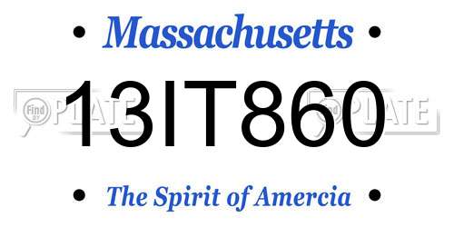 13IT860 Massachusetts License Plate