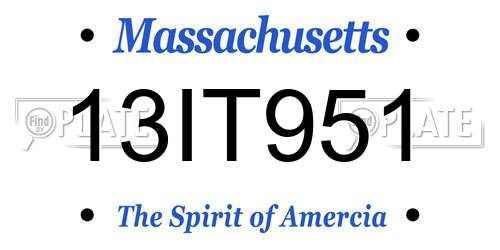 13IT951 Massachusetts License Plate