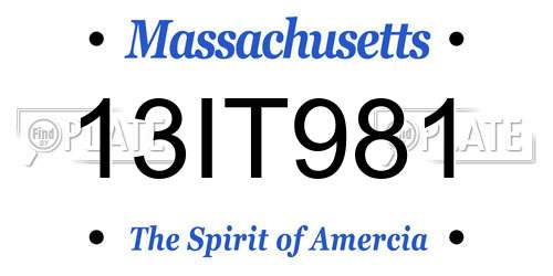 13IT981 Massachusetts License Plate