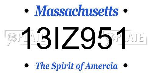 13IZ951 Massachusetts License Plate