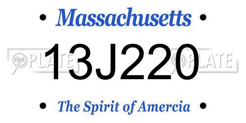 13J220 Massachusetts License Plate