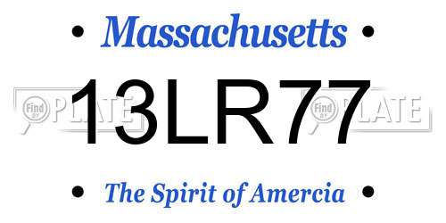 13LR77 Massachusetts License Plate