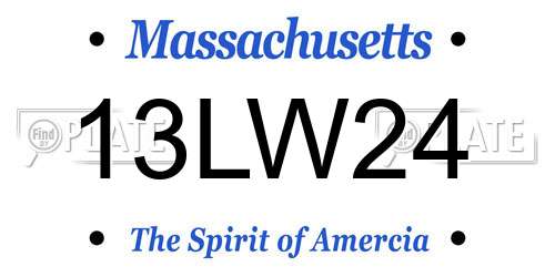 13LW24 Massachusetts License Plate