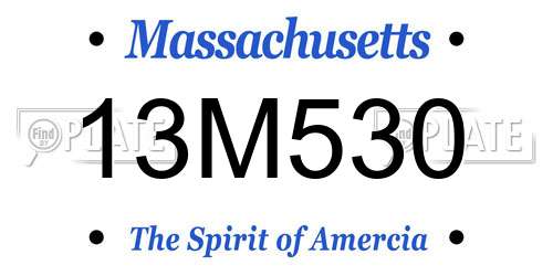 13M530 Massachusetts License Plate