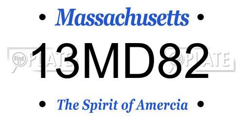 13MD82 Massachusetts License Plate