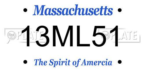 13ML51 Massachusetts License Plate