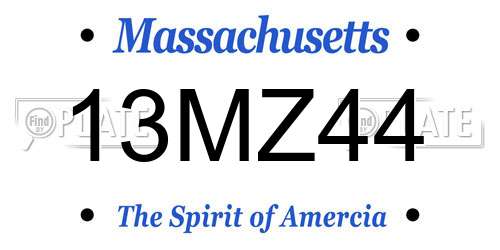 13MZ44 Massachusetts License Plate