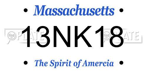 13NK18 Massachusetts License Plate