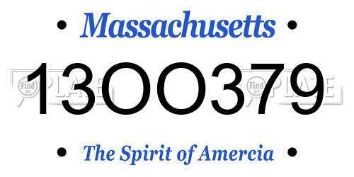 13OO379 Massachusetts License Plate