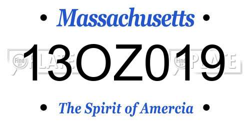 13OZ019 Massachusetts License Plate