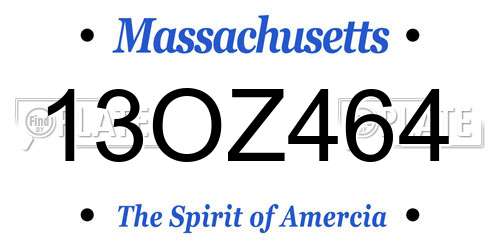13OZ464 Massachusetts License Plate