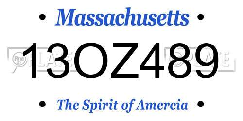 13OZ489 Massachusetts License Plate