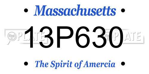 13P630 Massachusetts License Plate