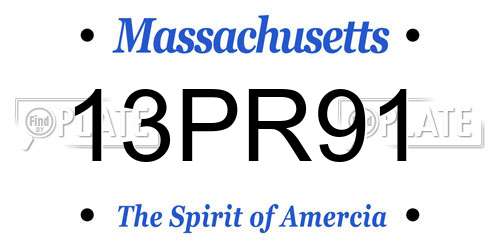 13PR91 Massachusetts License Plate