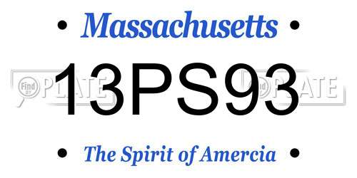 13PS93 Massachusetts License Plate
