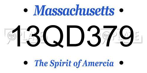 13QD379 Massachusetts License Plate