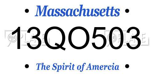 13QO503 Massachusetts License Plate