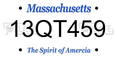 13QT459 Massachusetts License Plate